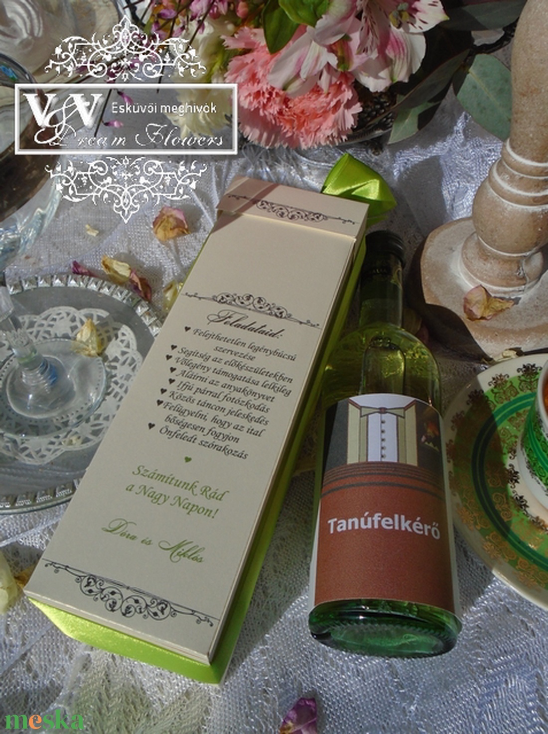 Tanúfelkérő esküvőre díszdobozban férfiaknak borral - esküvő - meghívó & kártya - tanú felkérő - Meska.hu