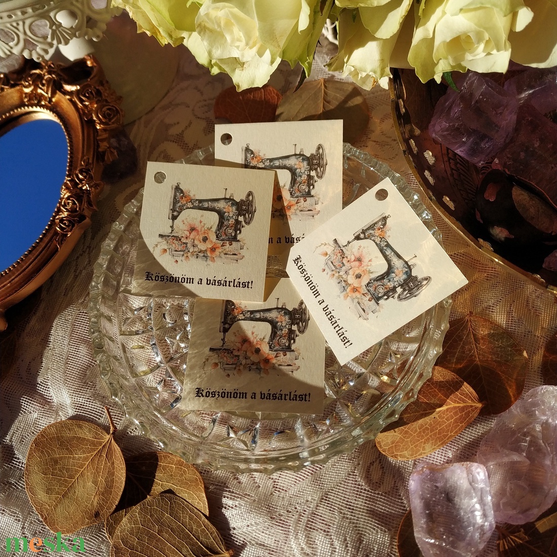 Köszönöm a vásárlást címke kézzel-géppel szívvel varrt termékekre - otthon & életmód - papír, írószer - ajándékozás kellékei - ajándékkísérő - Meska.hu