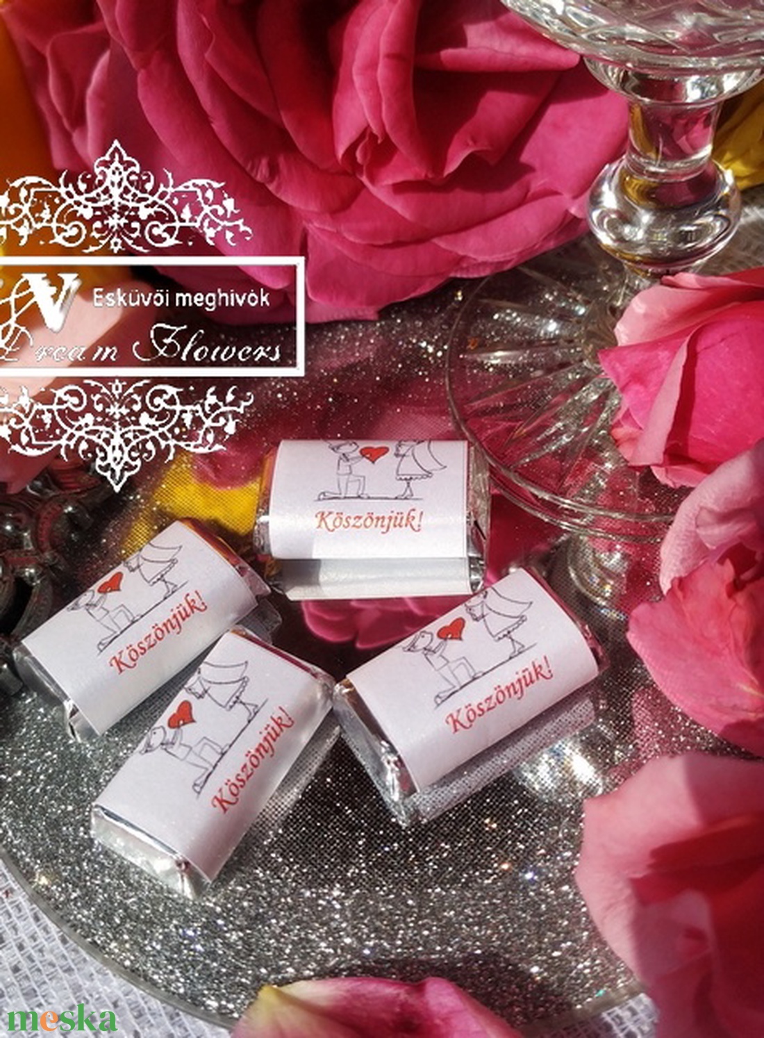 Esküvői csoki köszönetajándék, vidám mini csoki köszönőajándék, vendégajándék eljegyzésre cuki romantikus emberkékkel - esküvő - emlék & ajándék - köszönőajándék - Meska.hu