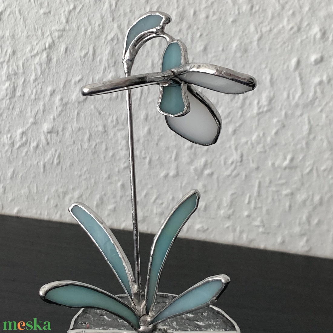 Hóvirág - Fényáteresztő színes üveg - Tiffany - otthon & életmód - dekoráció - dísztárgy - Meska.hu Hóvirág - Fényáteresztő színes üveg - Tiffany - otthon & életmód - dekoráció - dísztárgy - Meska.hu