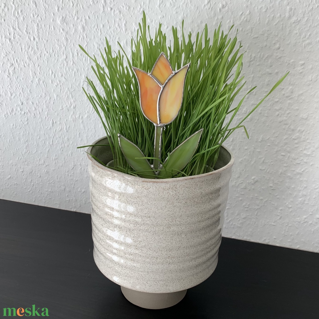 Üveg Tulipán - Fényáteresztő színes üveg - Tiffany - Sárga - otthon & életmód - dekoráció - dísztárgy - Meska.hu Üveg Tulipán - Fényáteresztő színes üveg - Tiffany - Sárga - otthon & életmód - dekoráció - dísztárgy - Meska.hu