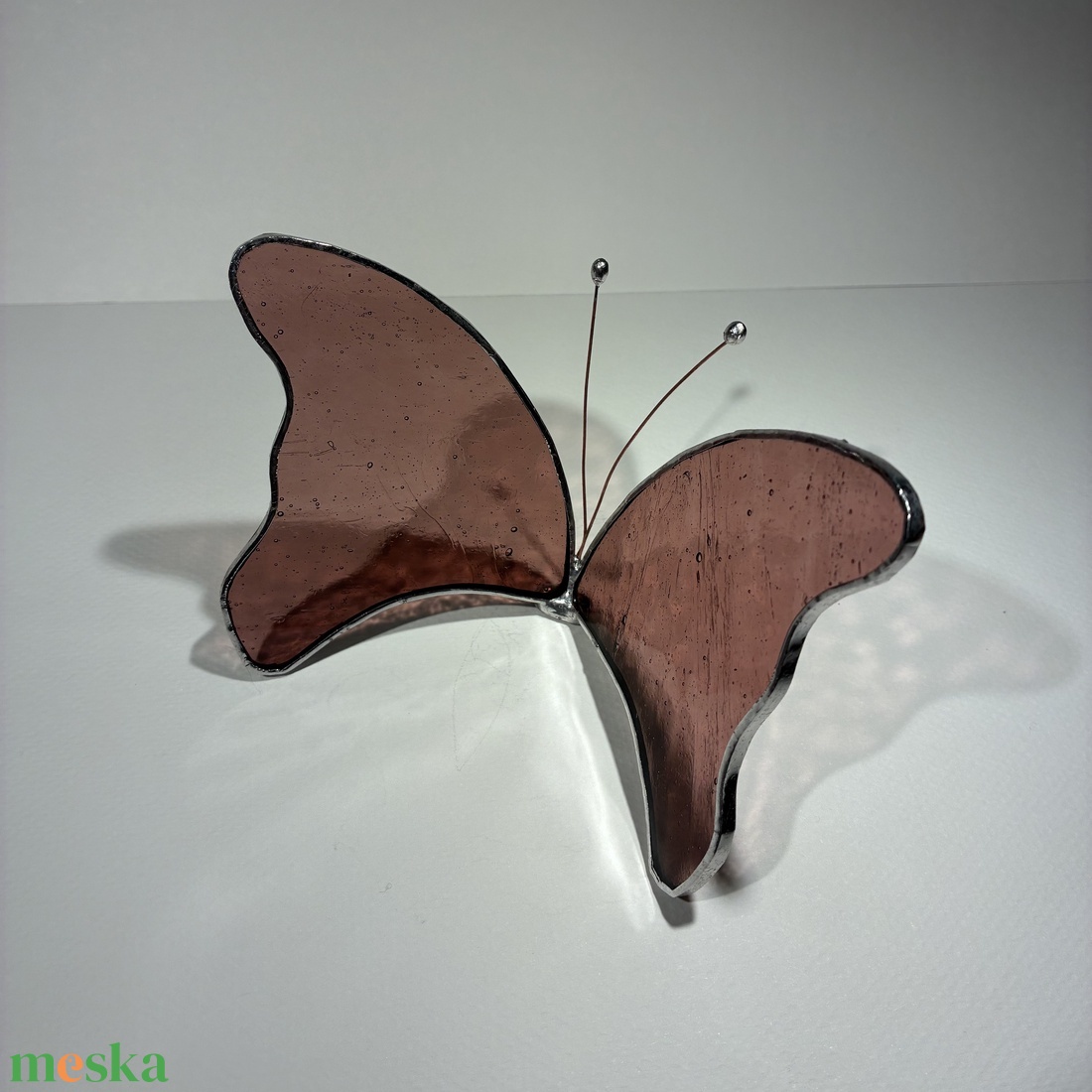 Pillangó mályva üveg - otthon & életmód - dekoráció - asztal és polc dekoráció - díszüveg - Meska.hu