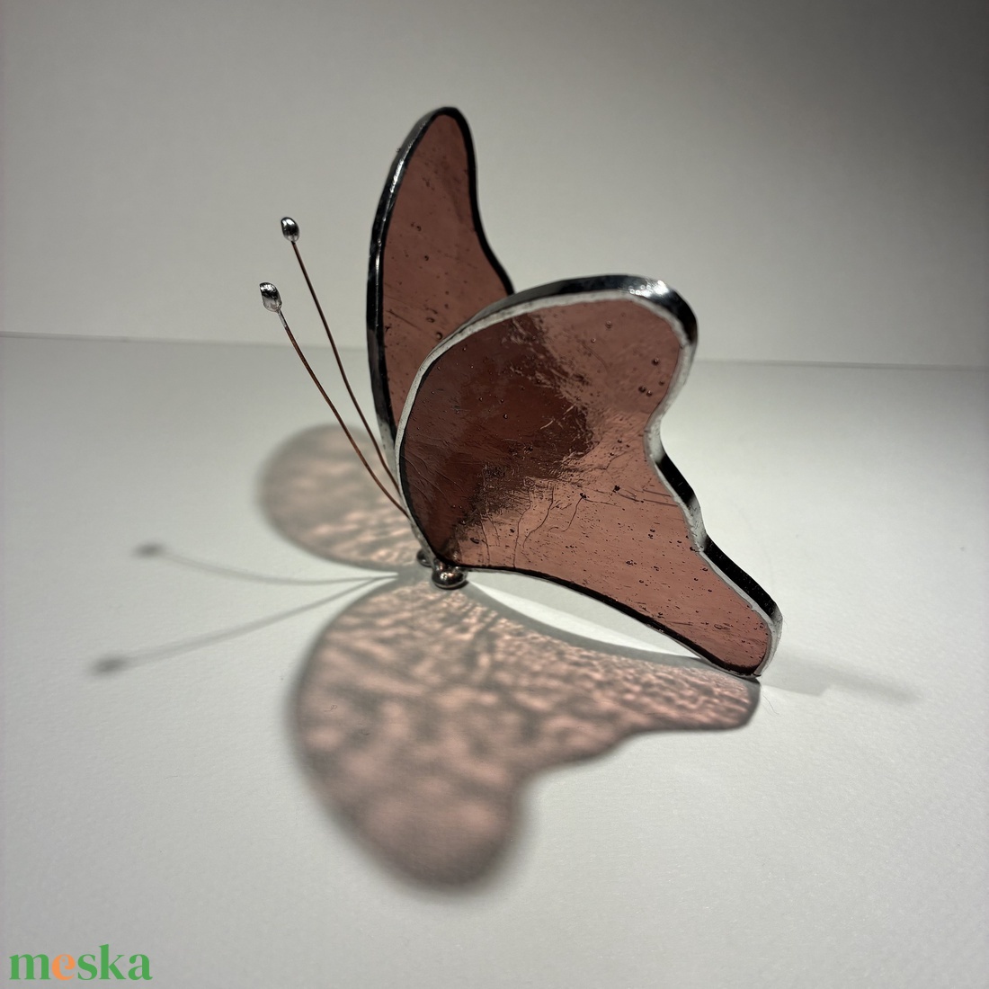 Pillangó mályva üveg - otthon & életmód - dekoráció - asztal és polc dekoráció - díszüveg - Meska.hu