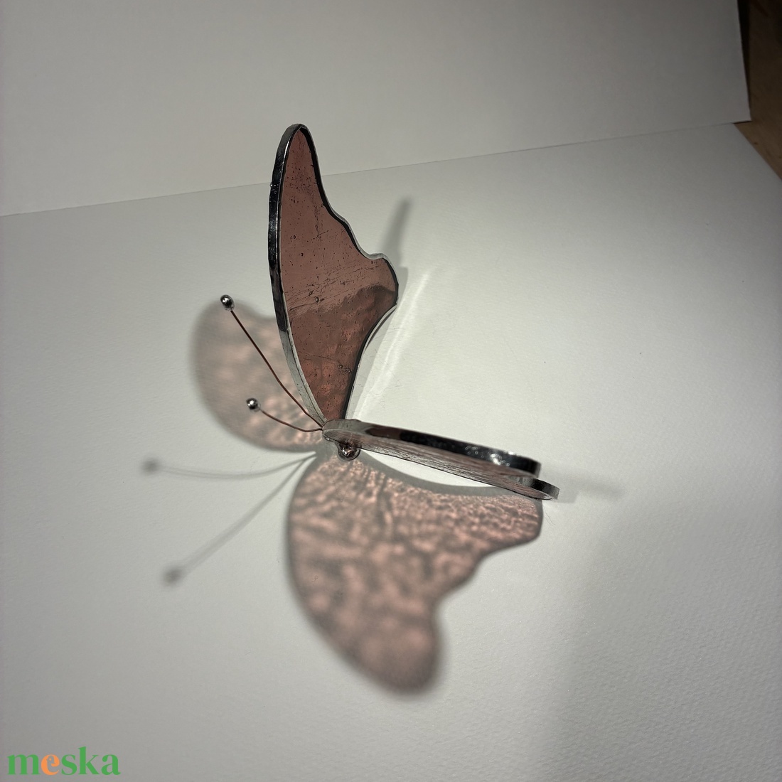 Pillangó mályva üveg - otthon & életmód - dekoráció - asztal és polc dekoráció - díszüveg - Meska.hu