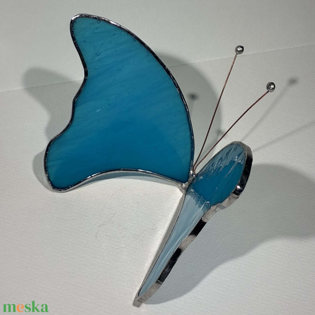 Pillangó tengerszem üveg - otthon & életmód - dekoráció - asztal és polc dekoráció - díszüveg - Meska.hu