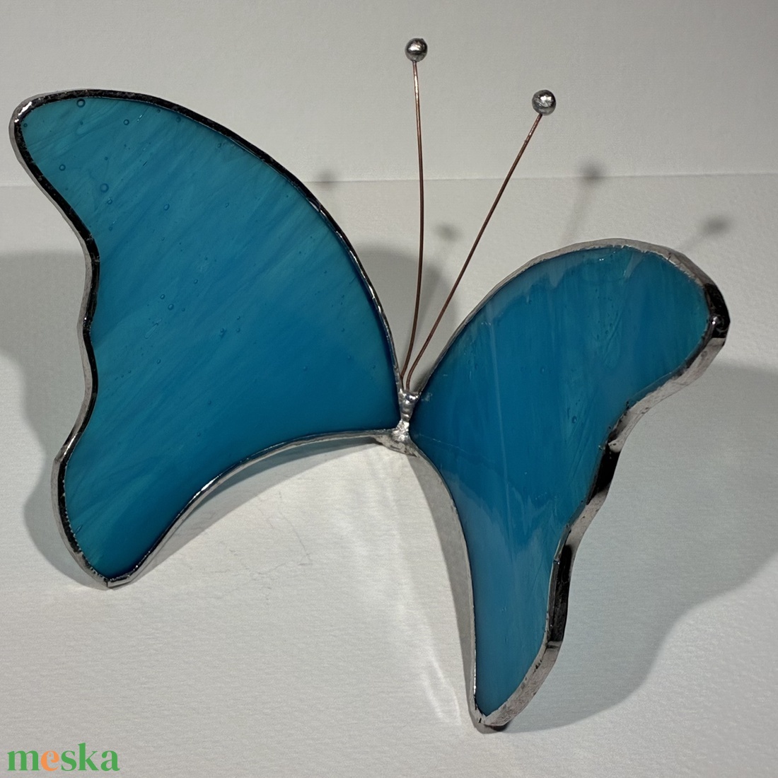 Pillangó tengerszem üveg - otthon & életmód - dekoráció - asztal és polc dekoráció - díszüveg - Meska.hu