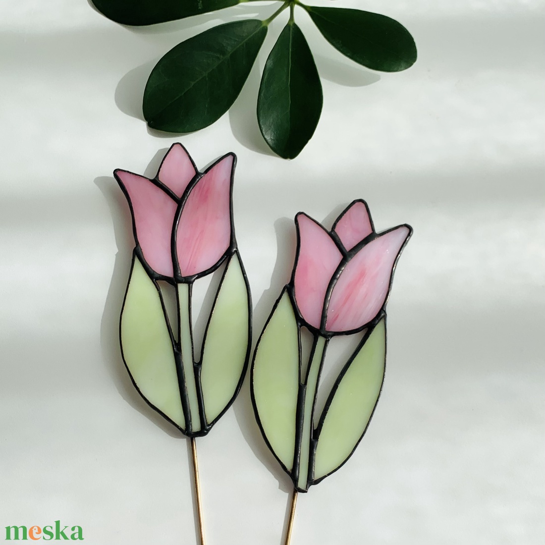 Üveg Tulipán pálcával - otthon & életmód - virágdekoráció - virágok - szálas virág - Meska.hu