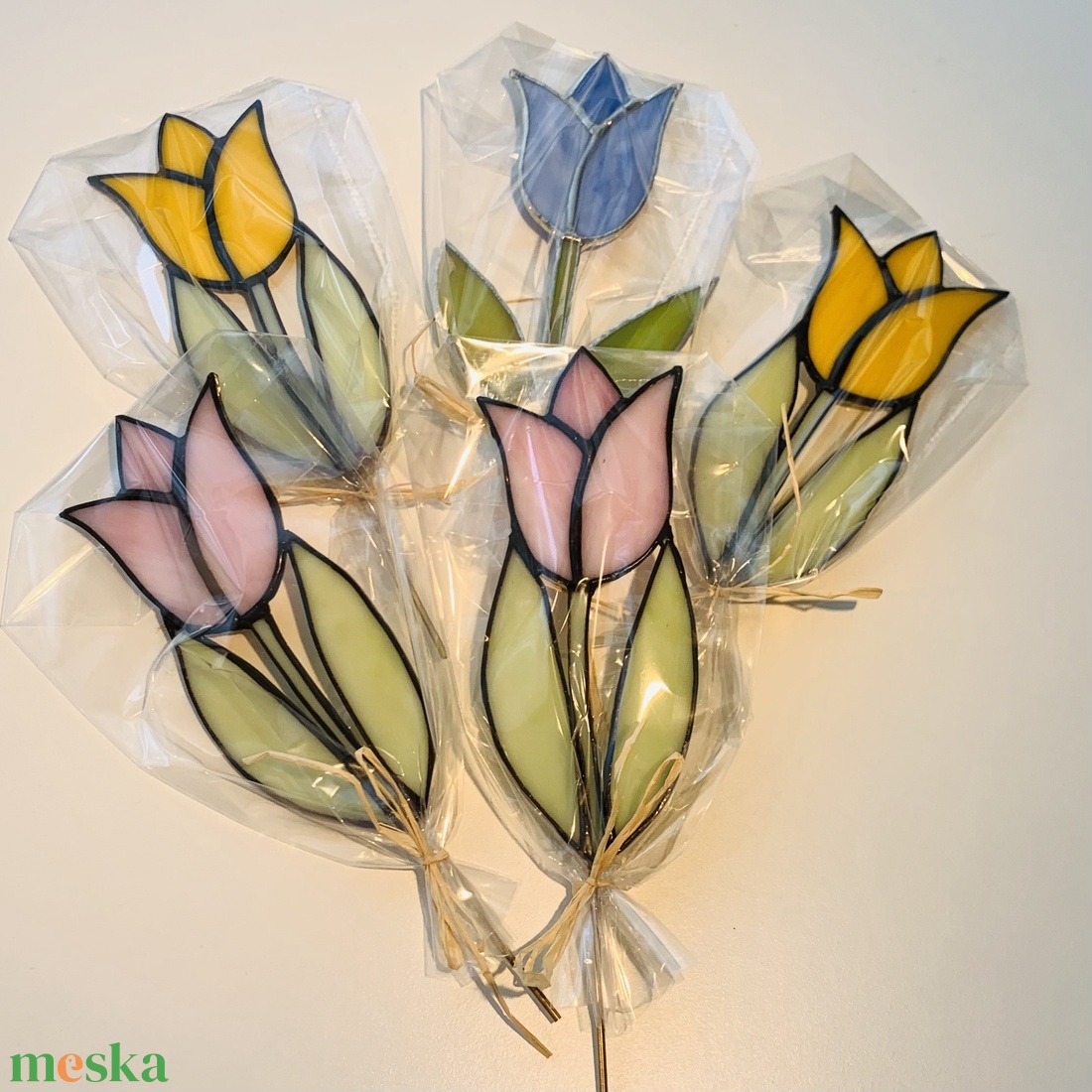 Üveg Tulipán pálcával - otthon & életmód - virágdekoráció - virágok - szálas virág - Meska.hu