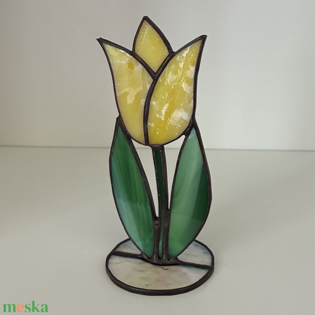 Üveg Tulipán - Sárga 2 - otthon & életmód - virágdekoráció - virágok - virágcsokor - Meska.hu