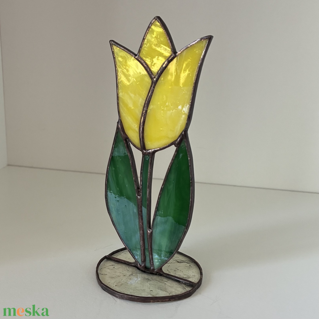 Üveg Tulipán - Sárga 3 - otthon & életmód - virágdekoráció - virágok - virágcsokor - Meska.hu