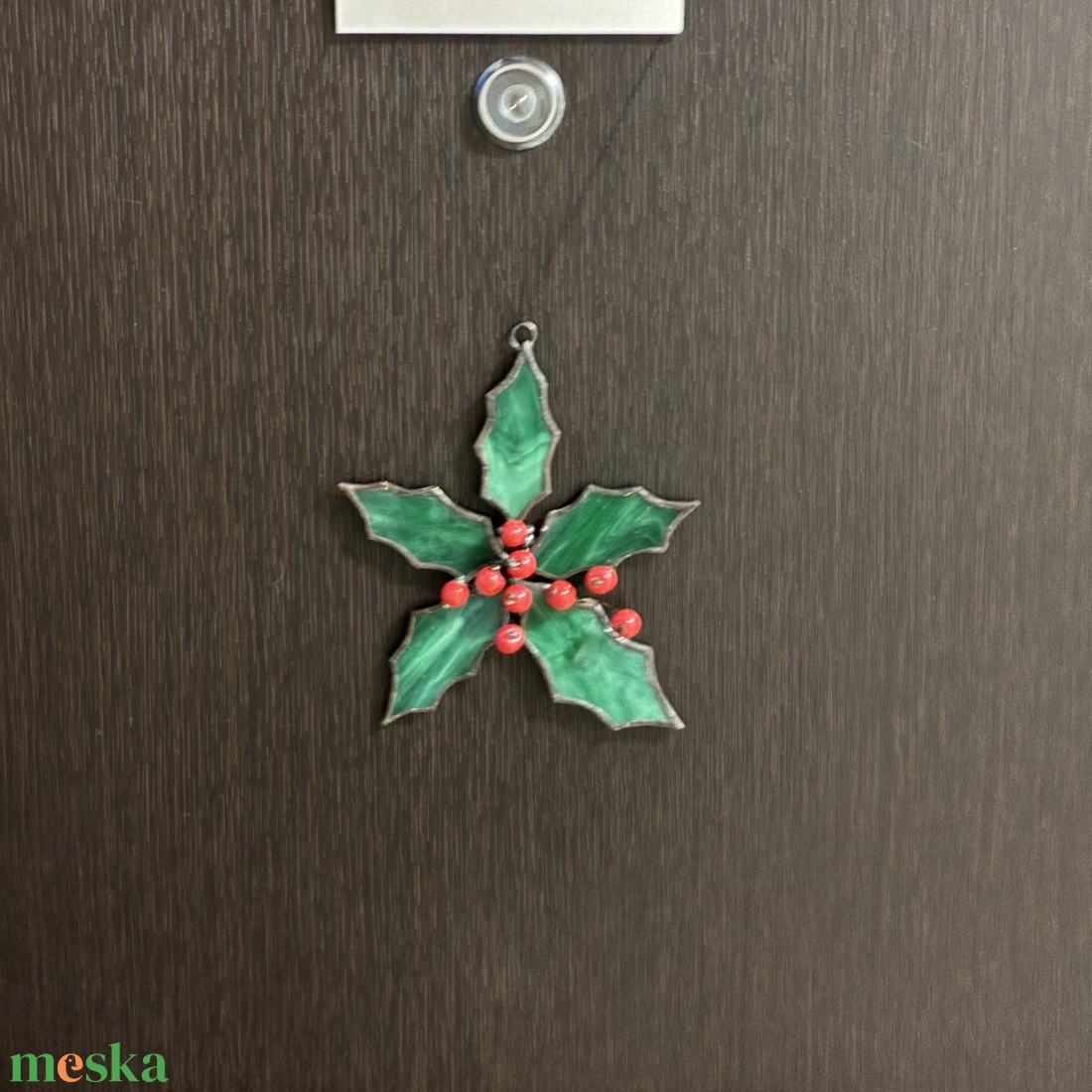  Tiffany magyal piros bogyókkal - otthon & életmód - dekoráció - asztal és polc dekoráció - díszüveg - Meska.hu
