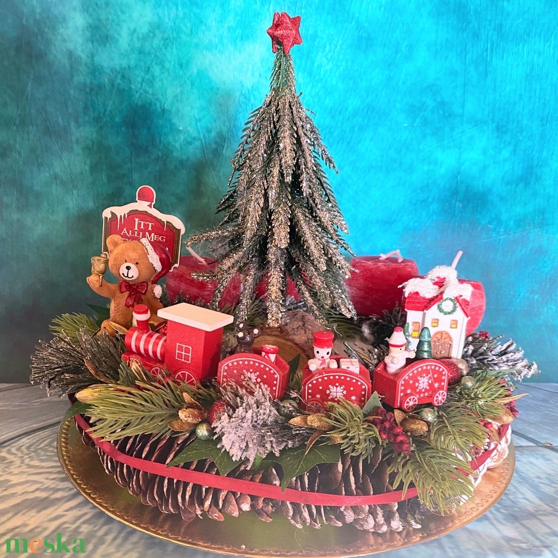 Kisvonatos Adventi koszorú asztaldísz - karácsony - adventi díszek - adventi koszorú - Meska.hu Kisvonatos Adventi koszorú asztaldísz - karácsony - adventi díszek - adventi koszorú - Meska.hu