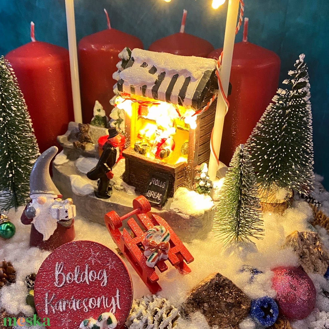 Világítós! Karácsonyi falu Adventi koszorú asztaldísz - karácsony - adventi díszek - adventi koszorú - Meska.hu Világítós! Karácsonyi falu Adventi koszorú asztaldísz - karácsony - adventi díszek - adventi koszorú - Meska.hu