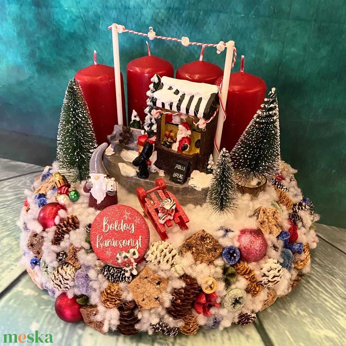 Világítós! Karácsonyi falu Adventi koszorú asztaldísz - karácsony - adventi díszek - adventi koszorú - Meska.hu Világítós! Karácsonyi falu Adventi koszorú asztaldísz - karácsony - adventi díszek - adventi koszorú - Meska.hu