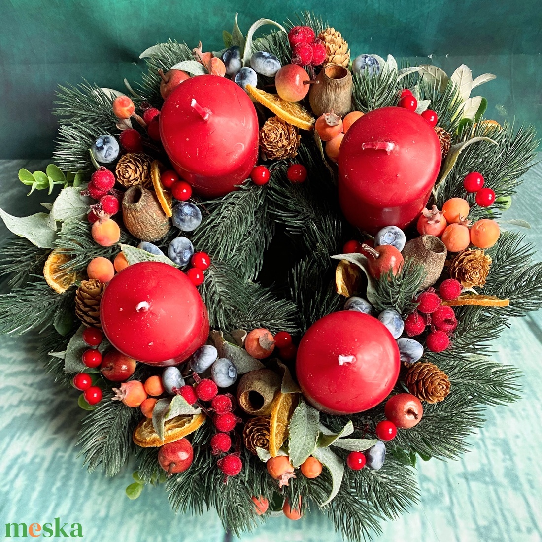 Bogyós Adventi koszorú asztaldísz - karácsony - adventi díszek - adventi koszorú - Meska.hu Bogyós Adventi koszorú asztaldísz - karácsony - adventi díszek - adventi koszorú - Meska.hu