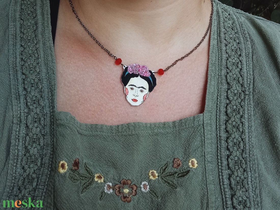 Frida Kahlo nyaklánc - ékszer - nyaklánc - medál - Meska.hu