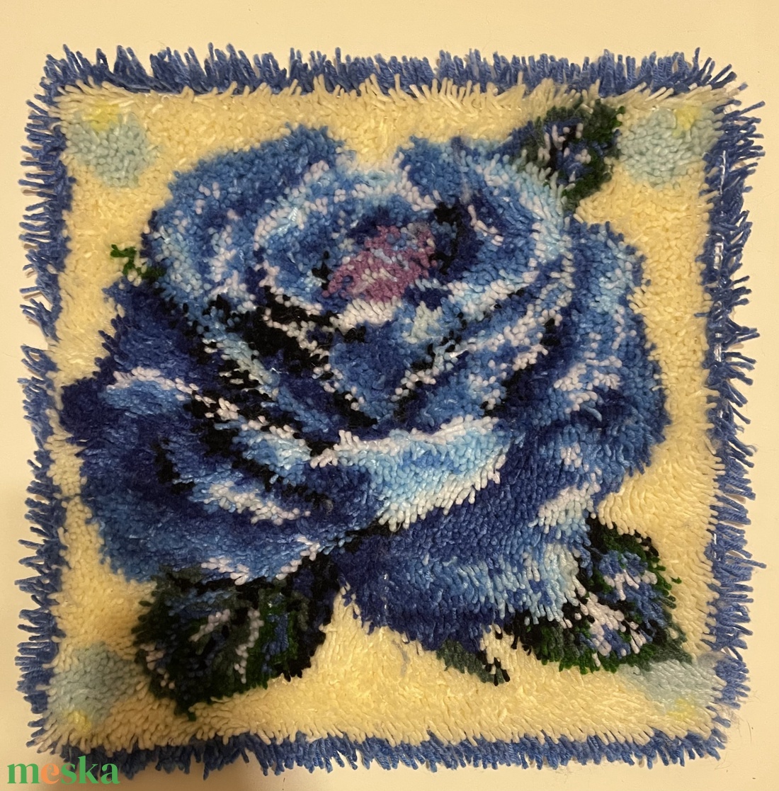 Kék rózsa subás párna � Eladó! - otthon & életmód - lakástextil - párna & párnahuzat - díszpárna (belsővel együtt) - Meska.hu