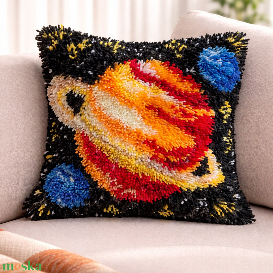 Kézzel készített subázott párnahuzat � kozmikus bolygó minta (40�40 cm) - otthon & életmód - lakástextil - párna & párnahuzat - díszpárnahuzat - Meska.hu