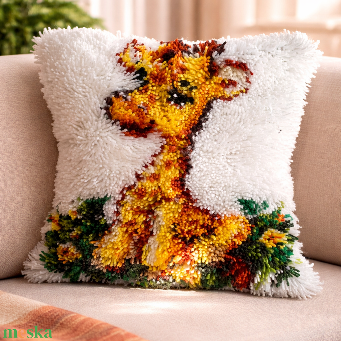 Cuki zsiráf subás párna � gyerekszobába tökéletes! - baba - mama - babaszoba dekoráció - gyerek díszpárna - Meska.hu