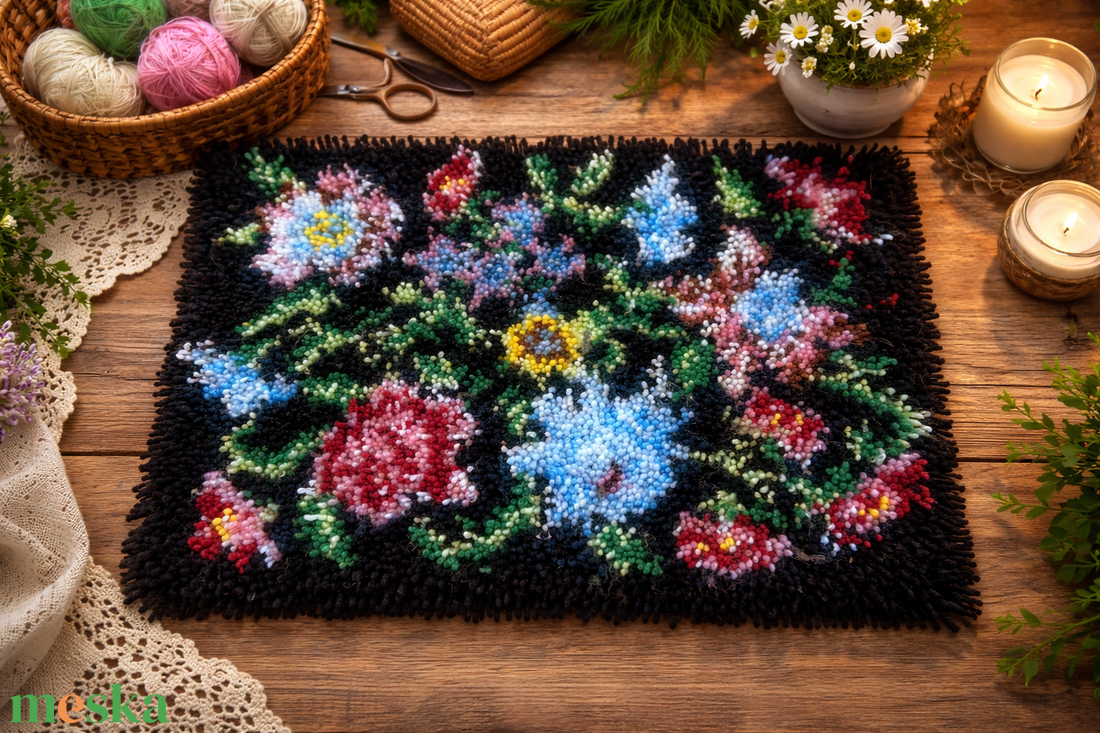 Virágoskert egy szőnyegen  - otthon & életmód - lakástextil - szőnyeg - más típusú szőnyeg - Meska.hu