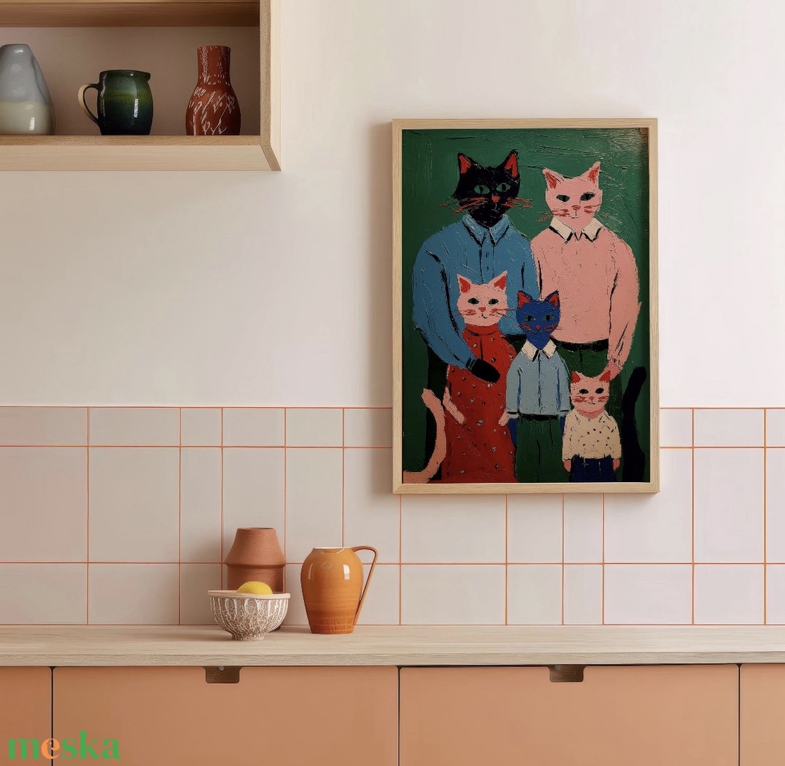 Macskacsalád poszter � kedves, otthonos falikép, 42�30 cm - otthon & életmód - dekoráció - kép & falikép - poszter - Meska.hu