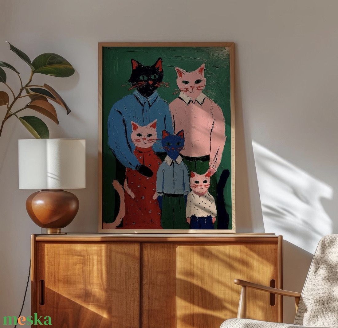 Macskacsalád poszter � kedves, otthonos falikép, 42�30 cm - otthon & életmód - dekoráció - kép & falikép - poszter - Meska.hu
