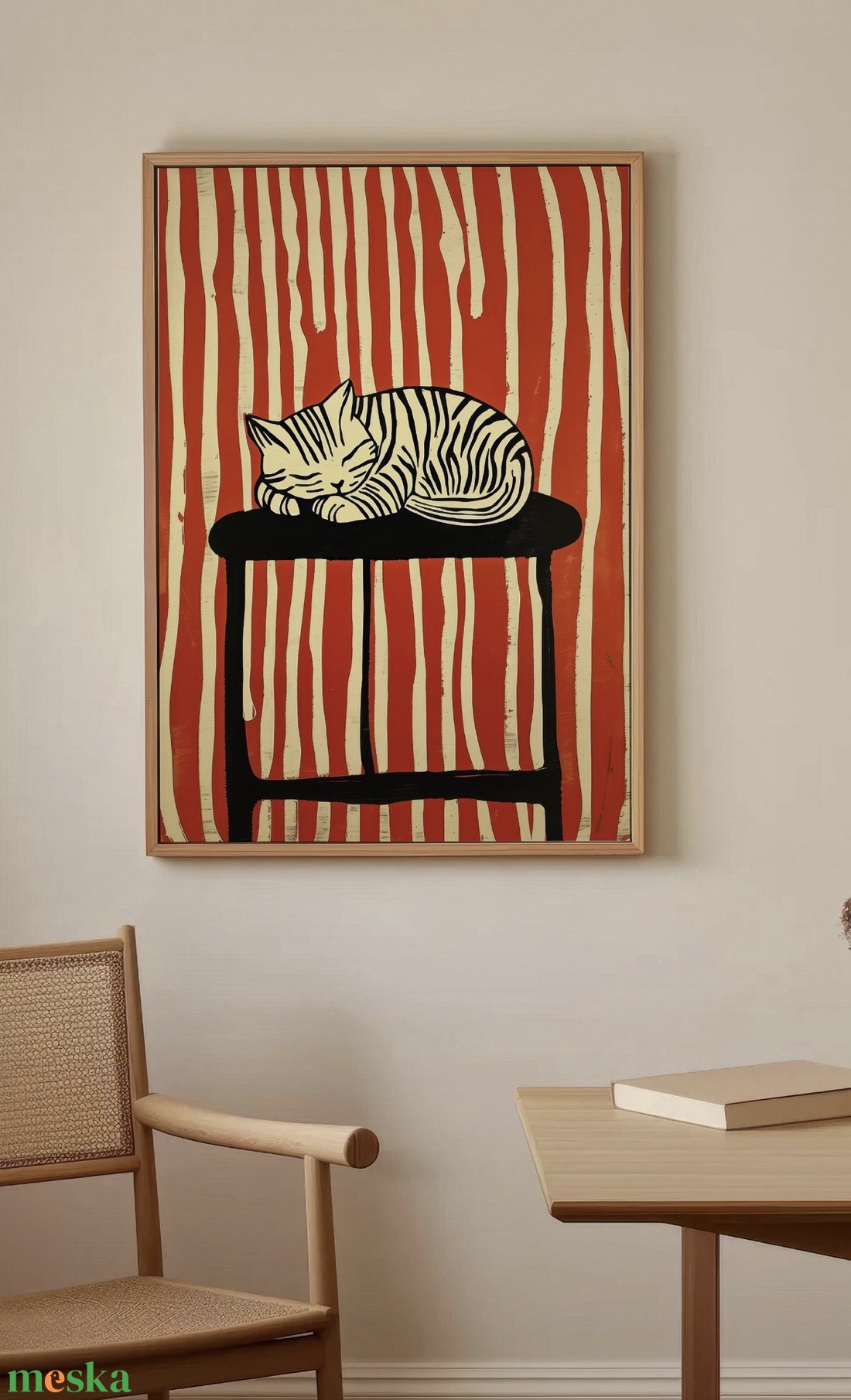 Alvó cica poszter � nyugodt, meghitt falikép, 42�30 cm - otthon & életmód - dekoráció - kép & falikép - poszter - Meska.hu