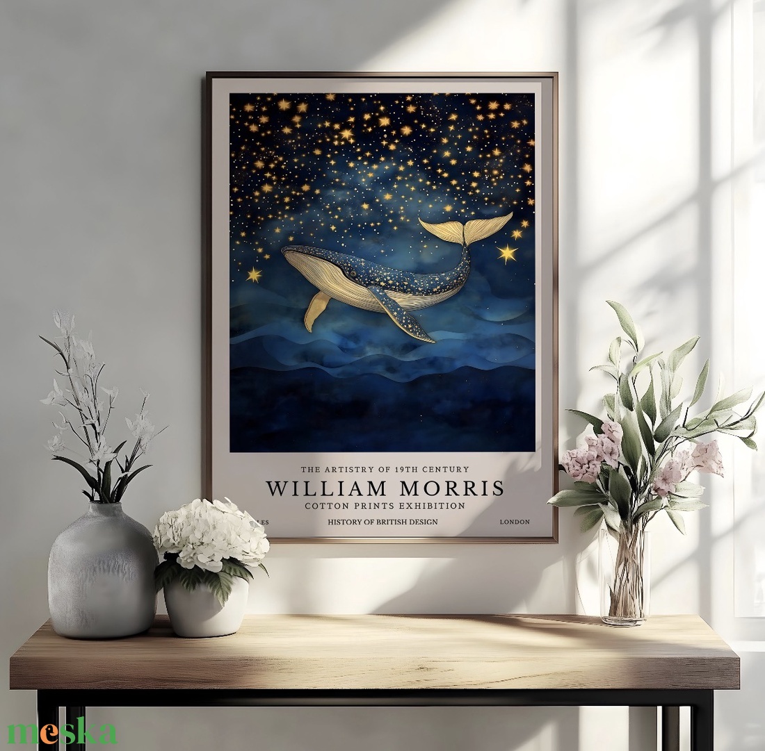 William Morris stílusú bálna poszter � klasszikus ornamentika és természet ihlette falikép, 42�30 cm - otthon & életmód - dekoráció - kép & falikép - poszter - Meska.hu