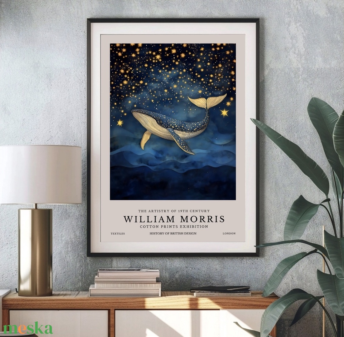 William Morris stílusú bálna poszter � klasszikus ornamentika és természet ihlette falikép, 42�30 cm - otthon & életmód - dekoráció - kép & falikép - poszter - Meska.hu