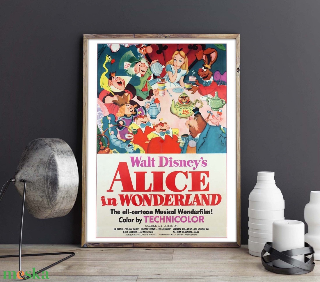 Alíz Csodaországban falikép � varázslatos, mesei dekor, 42�30 cm - otthon & életmód - dekoráció - kép & falikép - poszter - Meska.hu