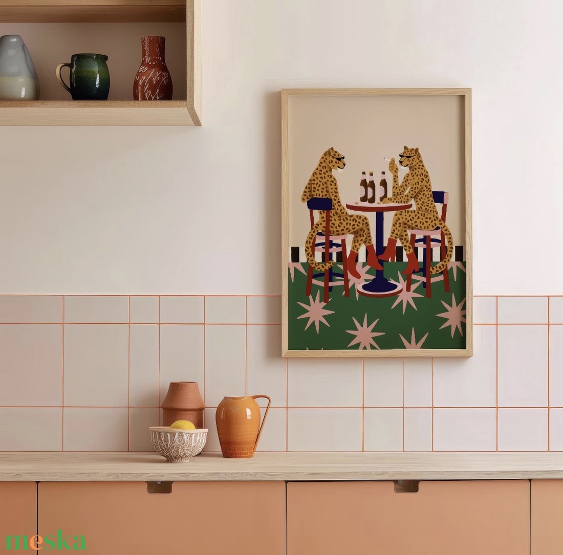 Leopárdok a bárban falikép � luxus hangulatú, modern dekor, 42�30 cm - otthon & életmód - dekoráció - kép & falikép - poszter - Meska.hu