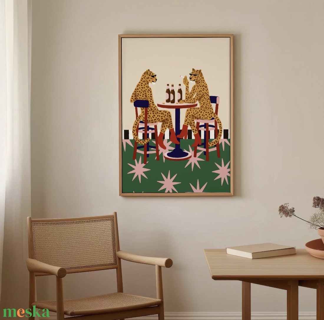 Leopárdok a bárban falikép � luxus hangulatú, modern dekor, 42�30 cm - otthon & életmód - dekoráció - kép & falikép - poszter - Meska.hu