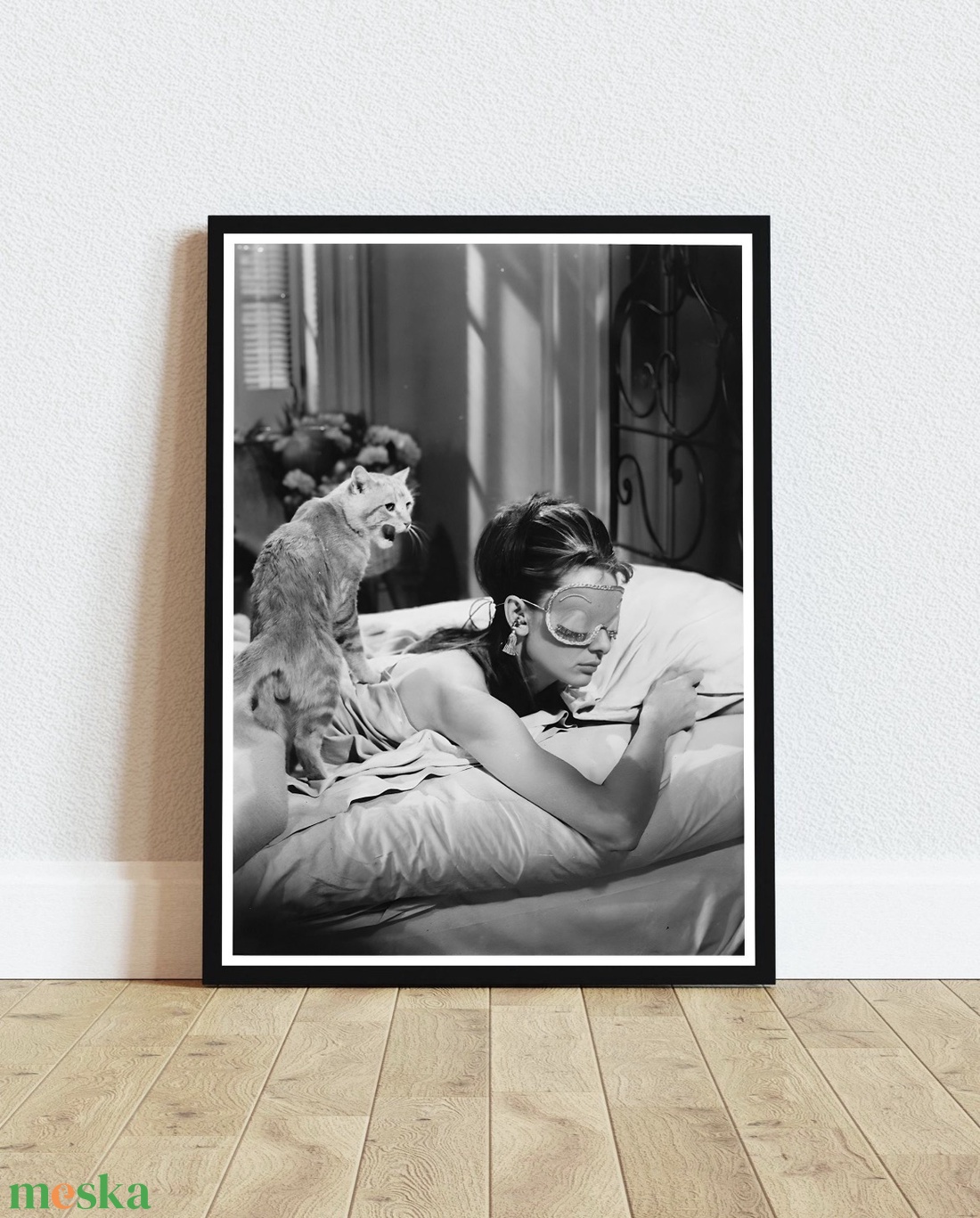 Audrey Hepburn macskás poszter � vintage fekete-fehér falikép, 42x30cm - otthon & életmód - dekoráció - kép & falikép - poszter - Meska.hu