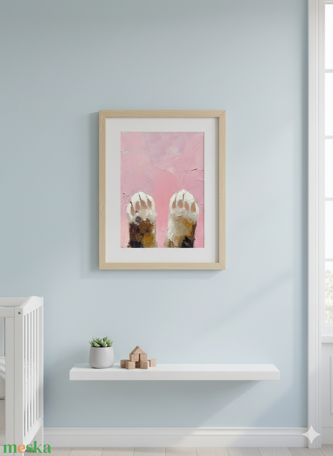 Cicatalpak pink háttérrel � vidám, macskás falikép, 42�30 cm - otthon & életmód - dekoráció - kép & falikép - poszter - Meska.hu