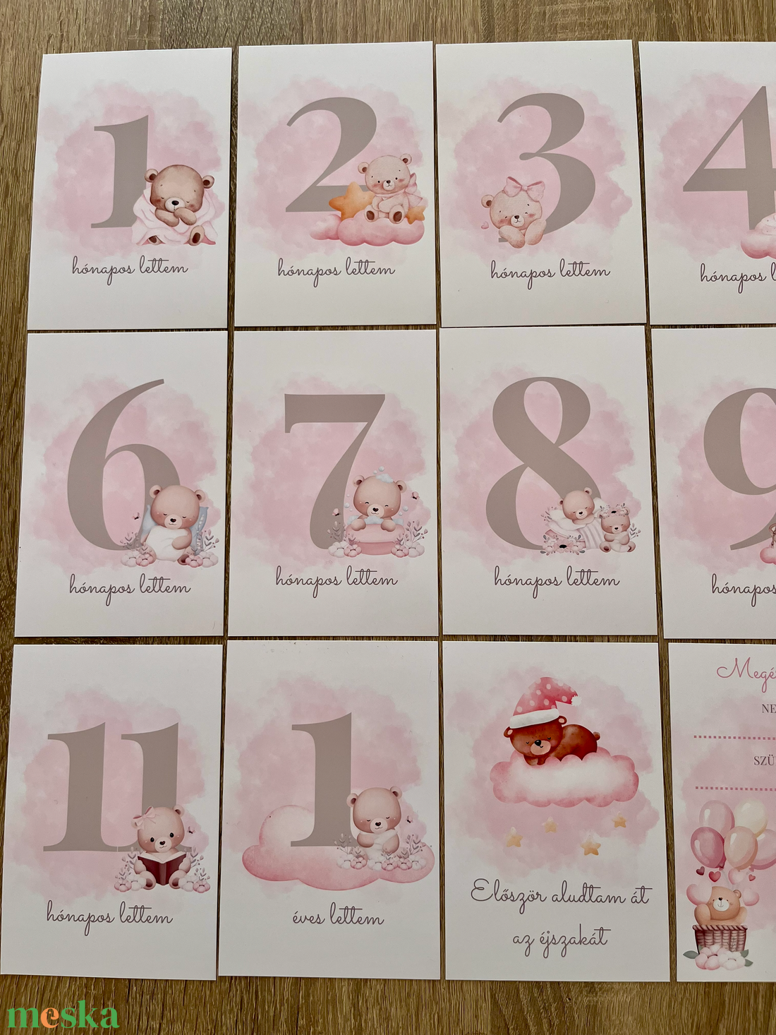 Baba mérföldkő kártyák � 10�15 cm � 1-11 hónap + különleges pillanatok babafotó kellék, babaváró ajándék - baba - mama - babafotózás - baba mérföldkő kártyák - Meska.hu