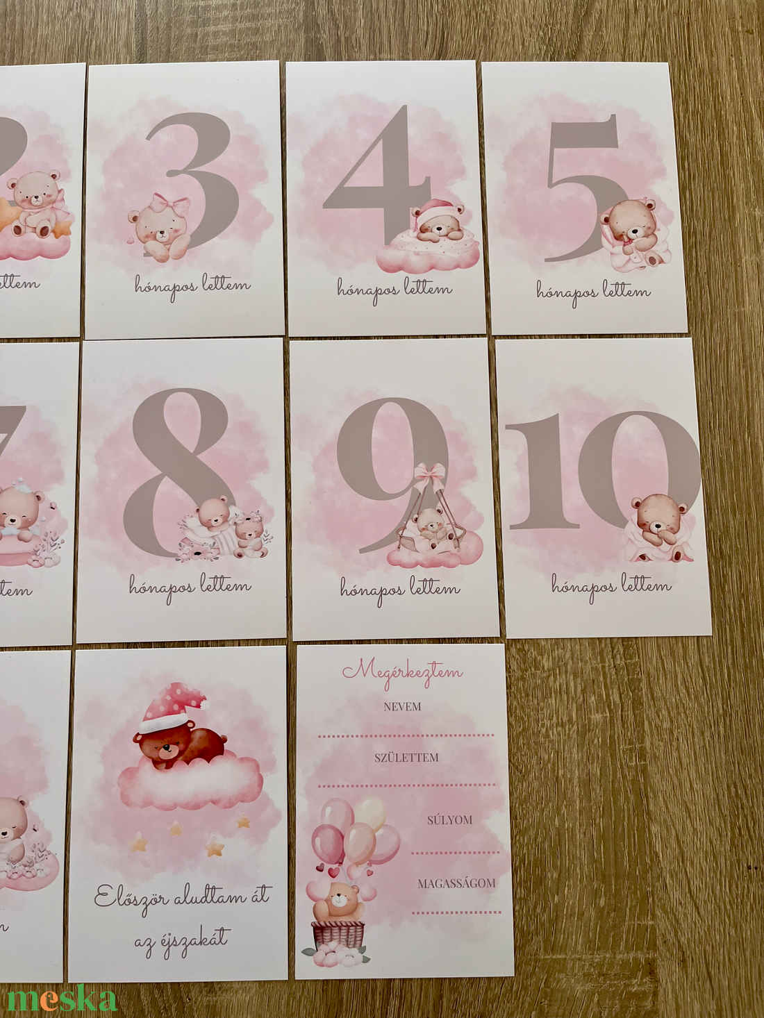 Baba mérföldkő kártyák � 10�15 cm � 1-11 hónap + különleges pillanatok babafotó kellék, babaváró ajándék - baba - mama - babafotózás - baba mérföldkő kártyák - Meska.hu