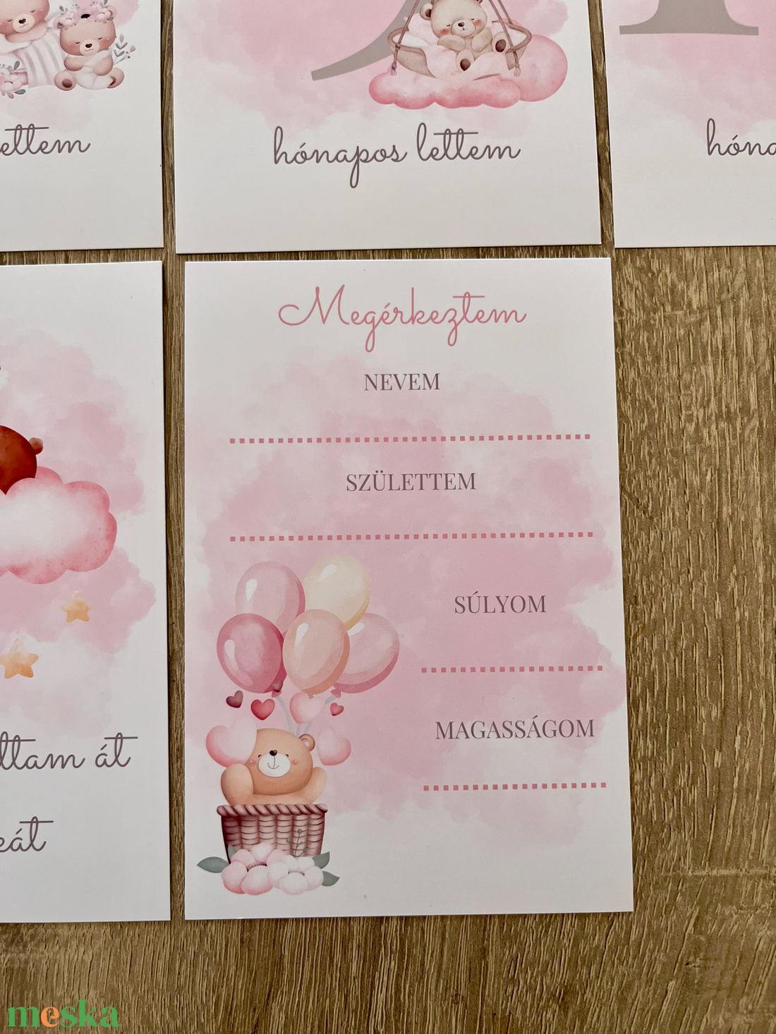 Baba mérföldkő kártyák � 10�15 cm � 1-11 hónap + különleges pillanatok babafotó kellék, babaváró ajándék - baba - mama - babafotózás - baba mérföldkő kártyák - Meska.hu
