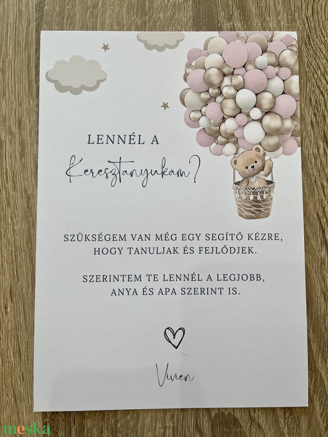 Keresztszülő felkérő lap  - baba - mama - keresztelő kellékek - keresztszülő felkérő - Meska.hu