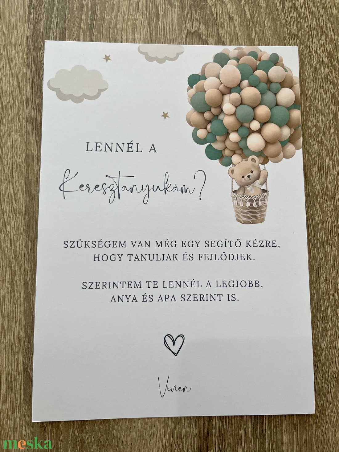 Keresztszülő felkérő lap  - baba - mama - keresztelő kellékek - keresztszülő felkérő - Meska.hu