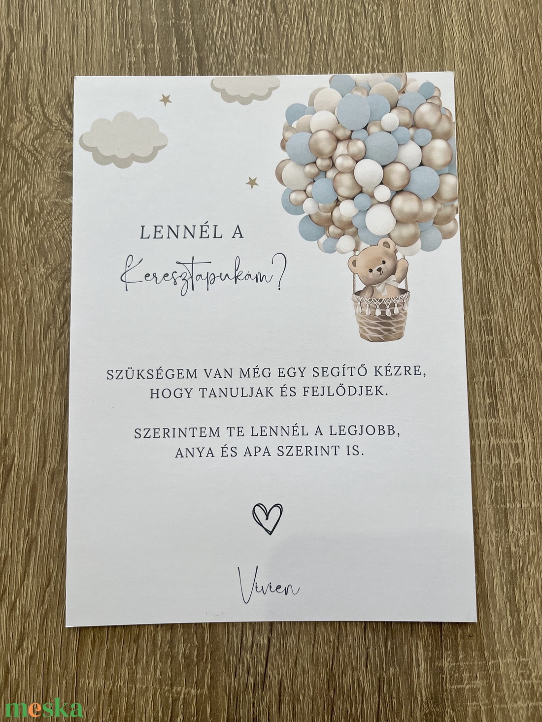 Keresztszülő felkérő lap  - baba - mama - keresztelő kellékek - keresztszülő felkérő - Meska.hu