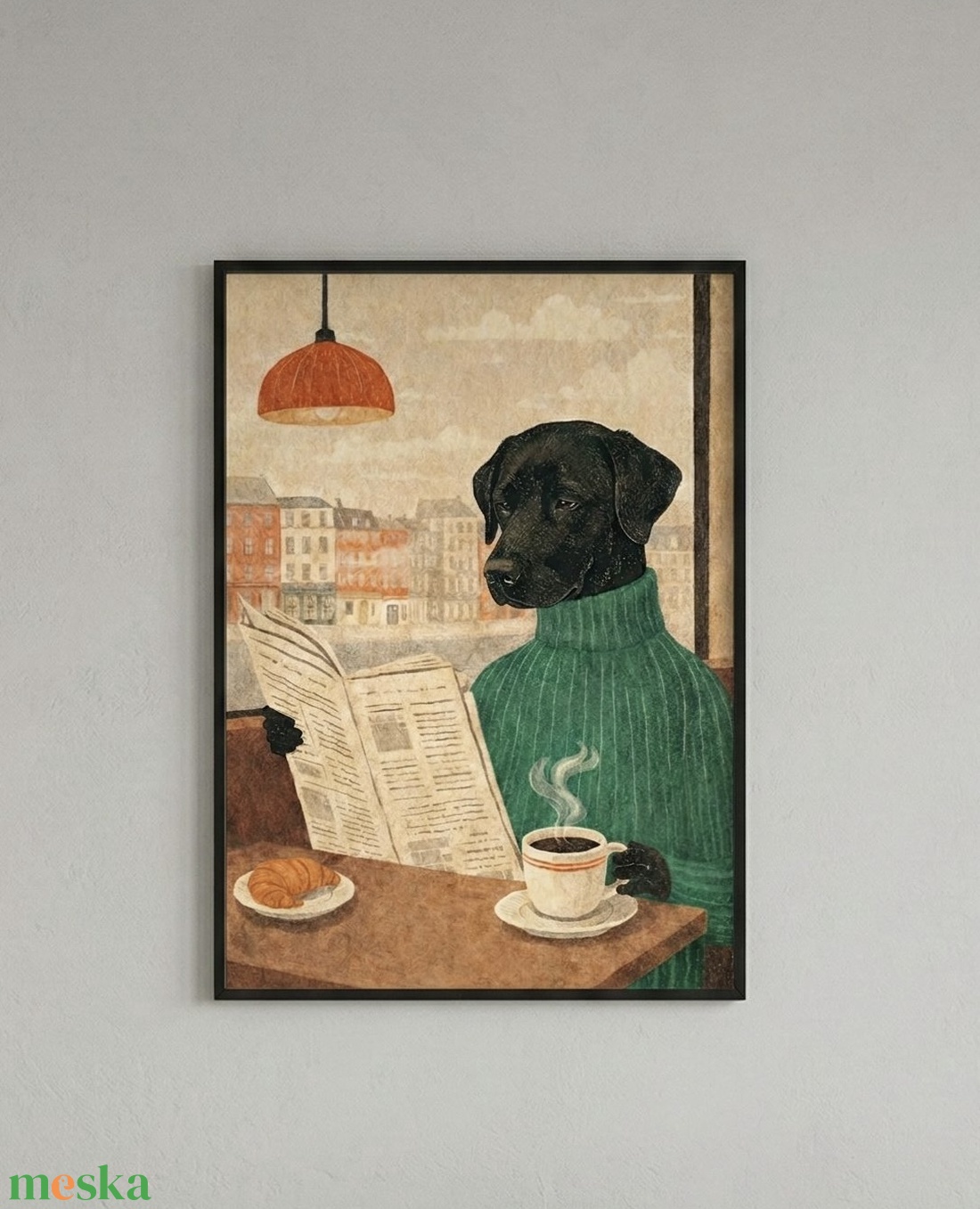 Kávézó kutya falikép � stílusos, modern poszter 42x30cm - otthon & életmód - dekoráció - kép & falikép - poszter - Meska.hu