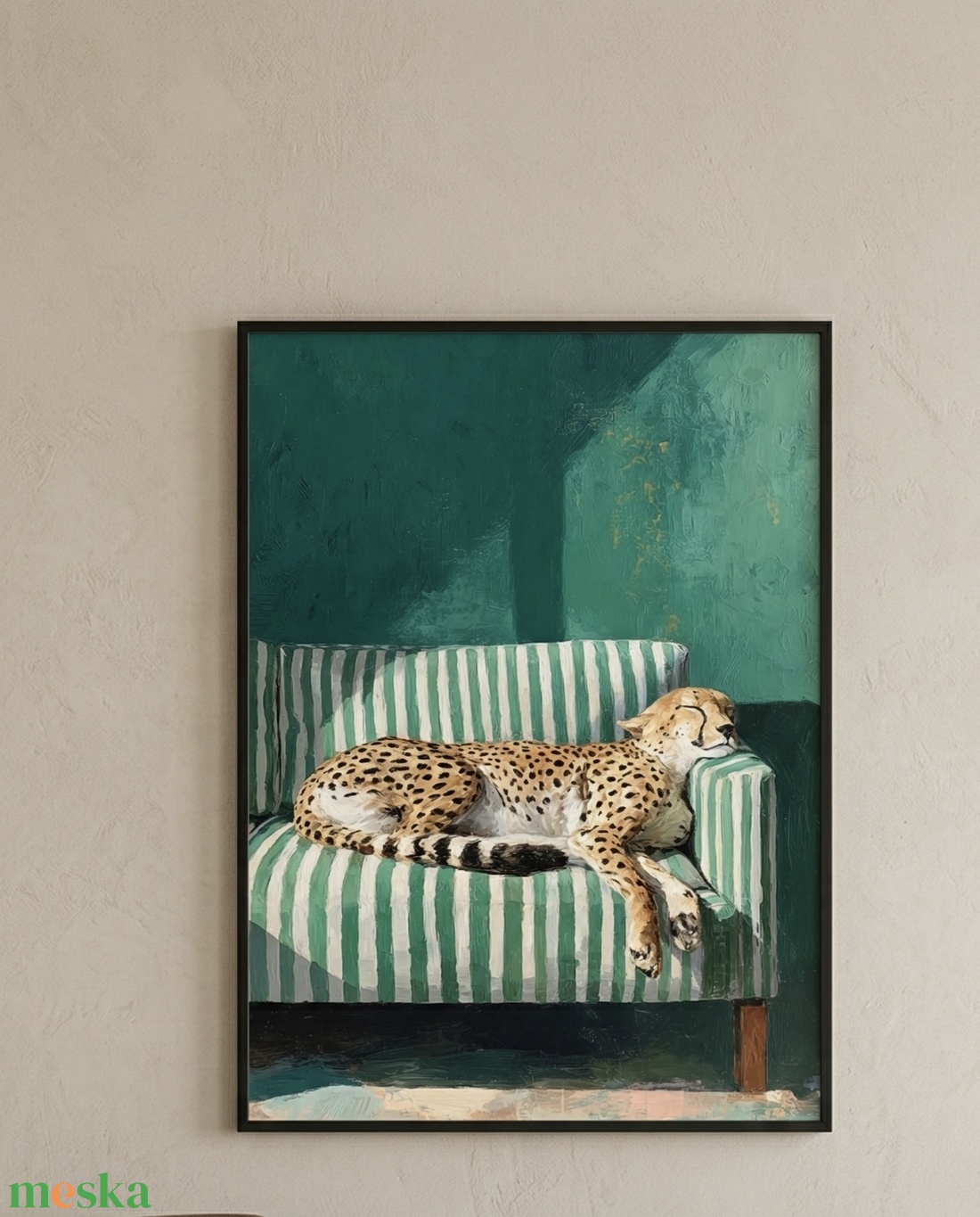 Pihenő gepárd falikép � elegáns modern állatos dekor, 42 � 30 cm - otthon & életmód - dekoráció - kép & falikép - poszter - Meska.hu