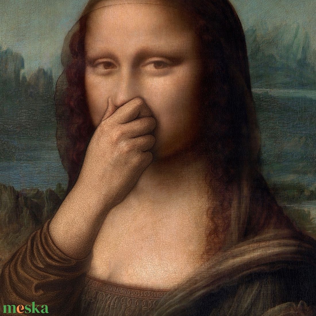 Mona Lisa WC-papírral poszter � humoros fürdőszobai falikép, 42�30 cm - otthon & életmód - dekoráció - kép & falikép - poszter - Meska.hu
