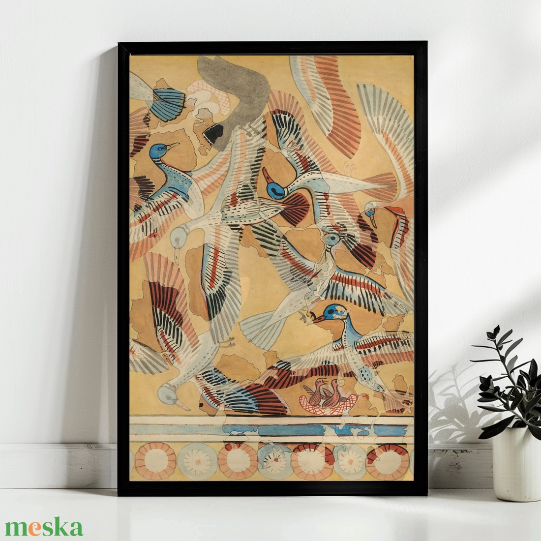 Vintage kacsás poszter � repülő vadkacsák, művészi falikép, 42�30 cm - otthon & életmód - dekoráció - kép & falikép - poszter - Meska.hu