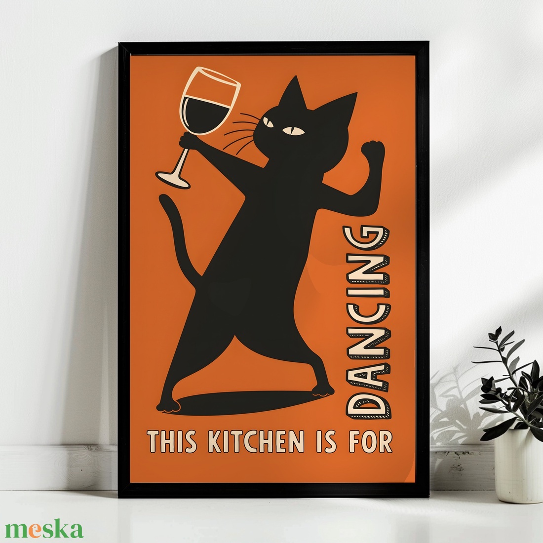 This kitchen is for dancing macskás poszter � vidám konyhai falikép, 42�30 cm - otthon & életmód - dekoráció - kép & falikép - poszter - Meska.hu