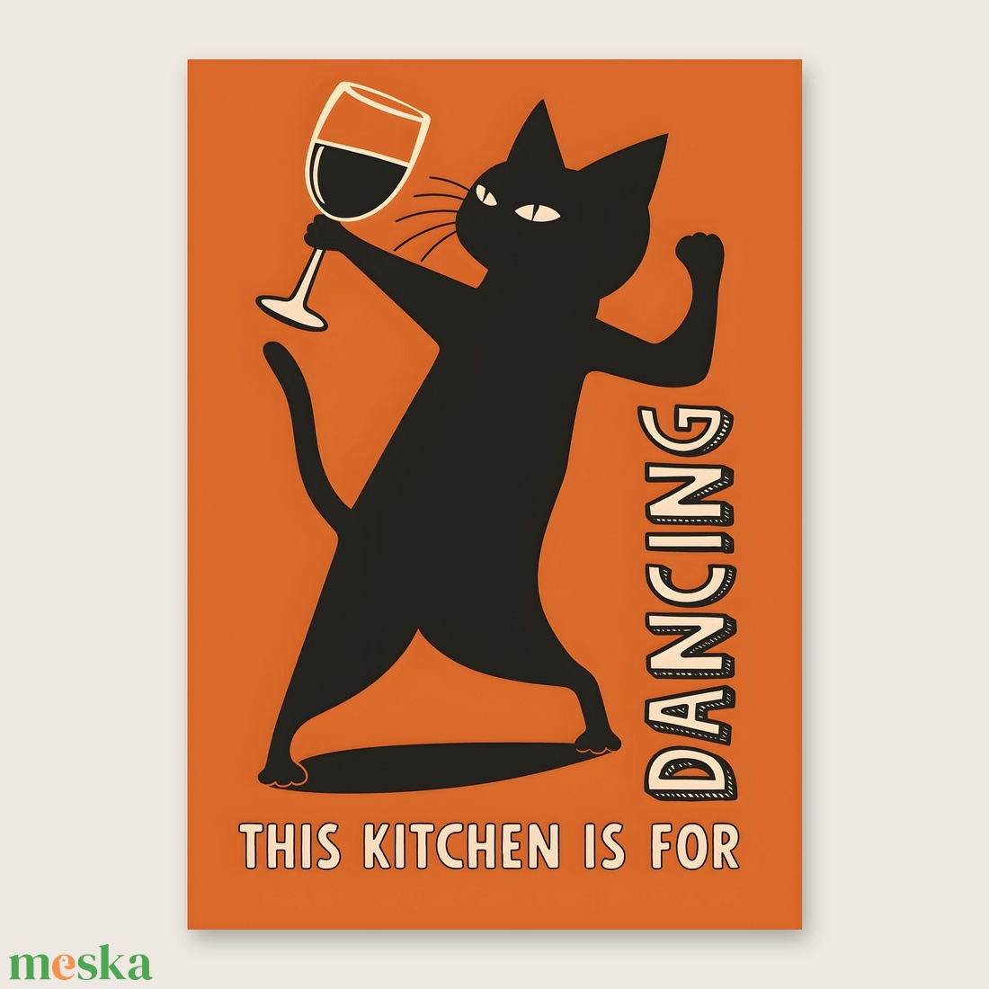 This kitchen is for dancing macskás poszter � vidám konyhai falikép, 42�30 cm - otthon & életmód - dekoráció - kép & falikép - poszter - Meska.hu
