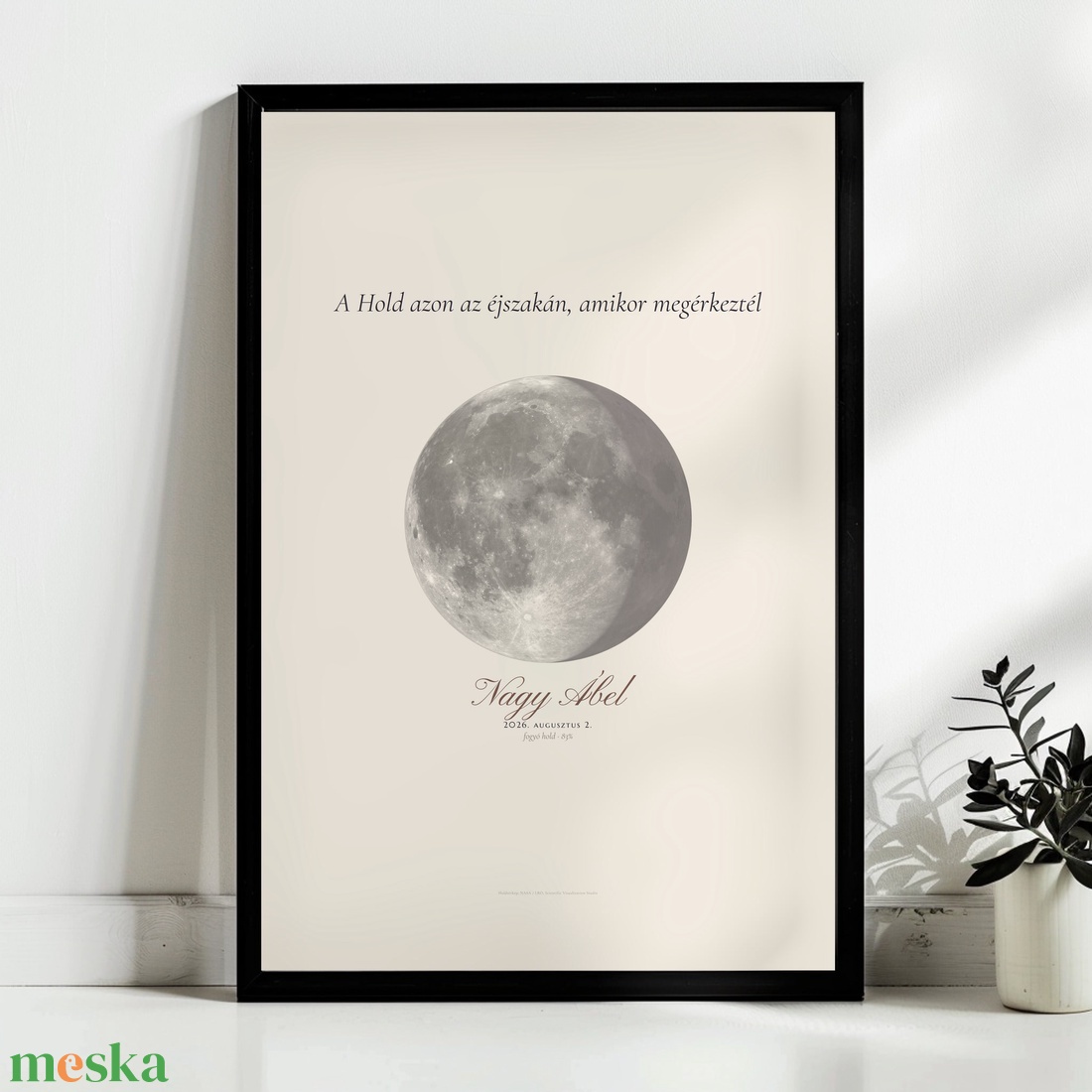 Holdfázis poszter � a Hold a gyerekek, unokák születésének éjszakáján, személyre szabott, 40�30 cm - otthon & életmód - dekoráció - kép & falikép - poszter - Meska.hu