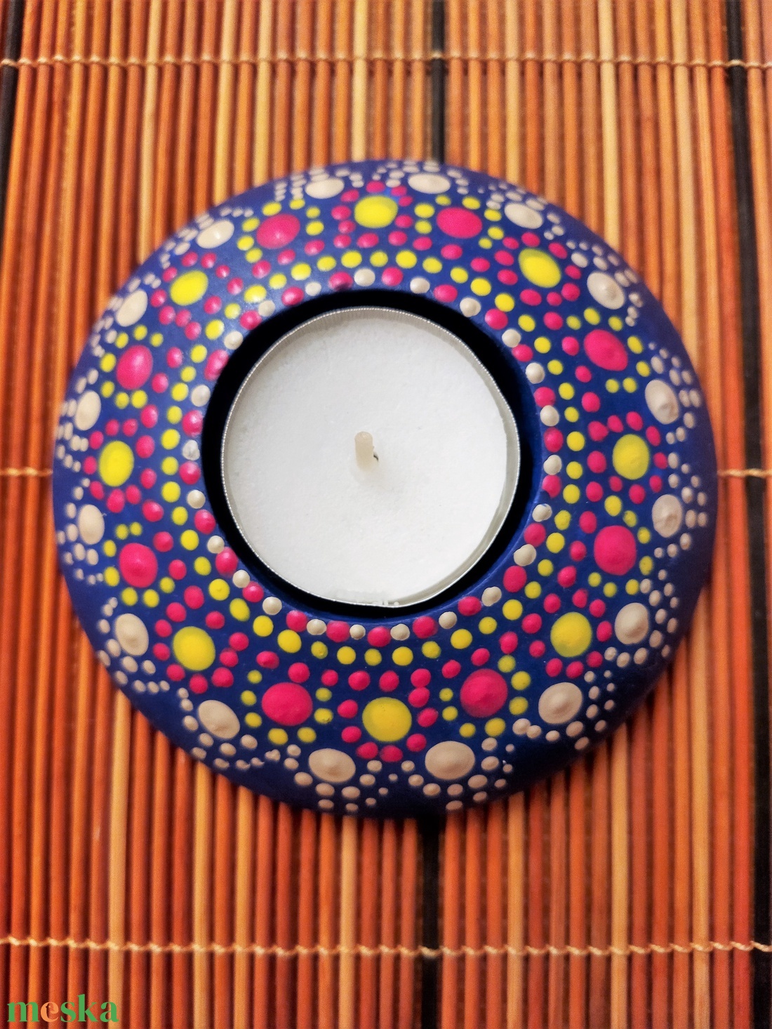 Kézzel festett mécsestartó - otthon & életmód - dekoráció - dísztárgy - Meska.hu