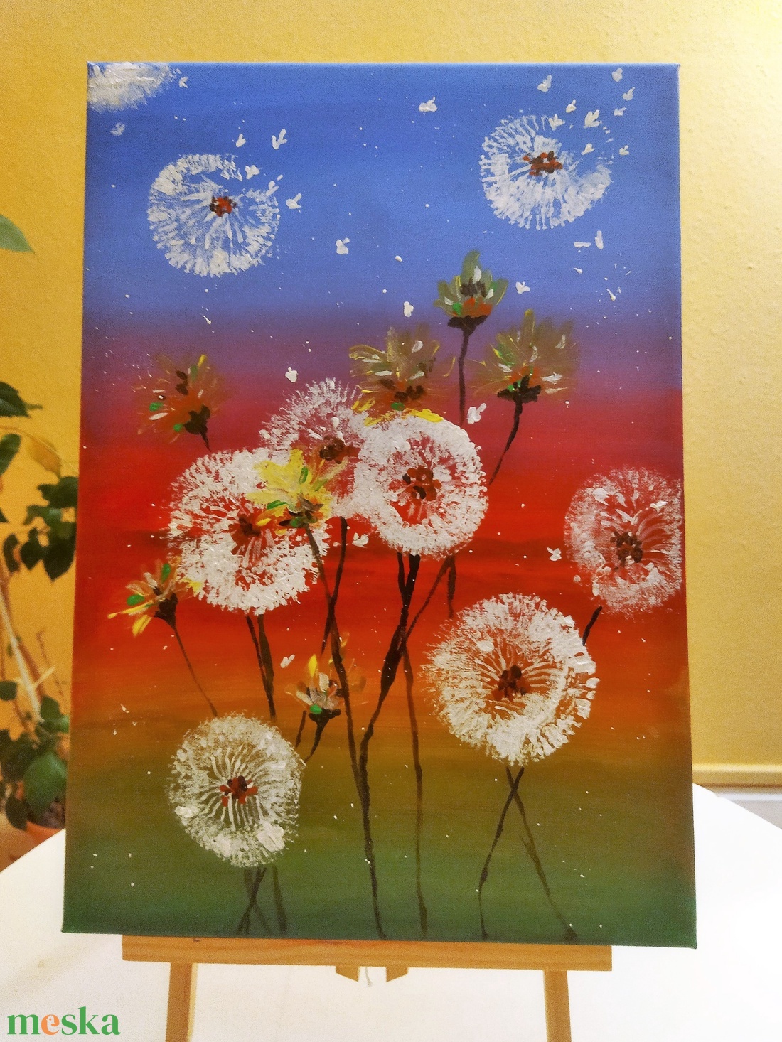 Pitypangos festmény - művészet - festmény - akril - Meska.hu