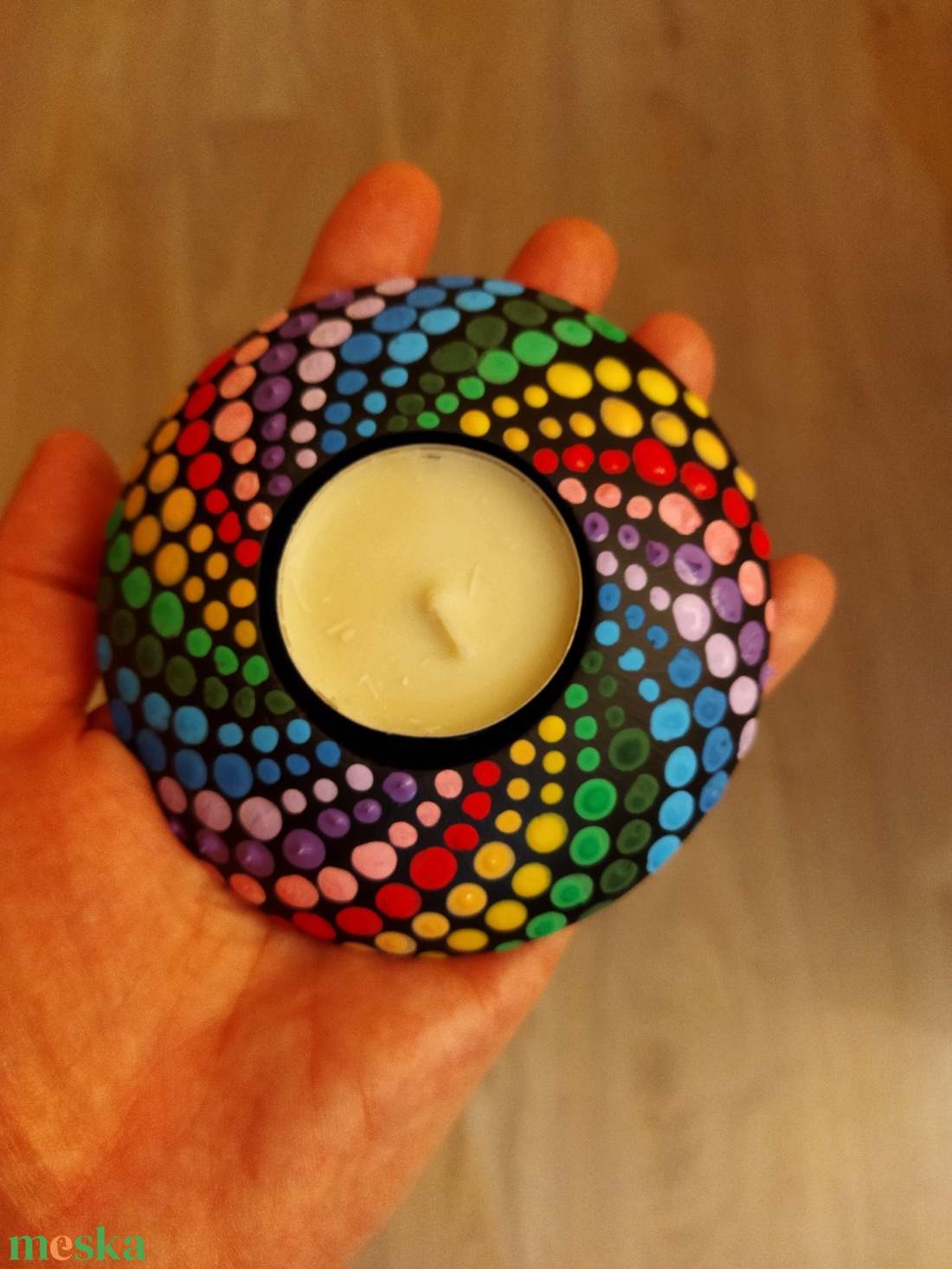 Színes mécsestartó  - otthon & életmód - dekoráció - asztal és polc dekoráció - dekorációs tál, tartó - Meska.hu